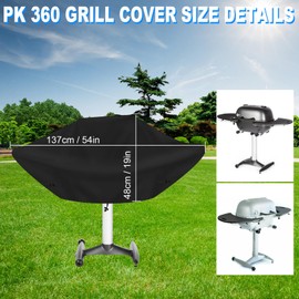 PK 360 Grill Cover,BBQ Grill Covers,Heavy Duty Waterproof 600D Protection Cover for PK 360 Grill and Smoker, Black,53.9 * 18.8in
