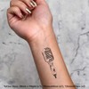 4 x 'Single Microphone ' Temporary Tattoos - Water Resistant,