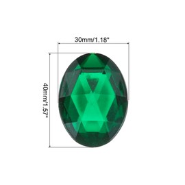 MECCANIXITY 25Pcs Acrylic Oval Gems 18x25 mm Flat Back Artificial Rhinestones for DIY Crafts Bead Wedding Party Face Painting Jewelry Making Green