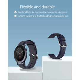 YAJOJO Bands for CMF Watch 3 Pro,Leather Wristband for CMF Watch 3 Pro Smartwatch,Soft Genuine Leather Replacement Strap,Adjustable Wristband,Dark Blue