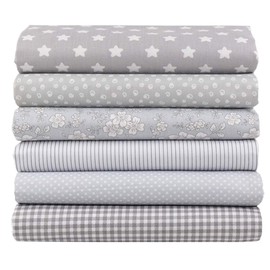 AbTwill Gray Cotton Fat Quarter Bundle Quilting Fabric for Sewing,18" x 22"