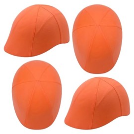 Windkream 4 Pcs Equestrian Riding Helmet Cover Warm Hunter Orange Helmet Cover Plush Winter Horse Riding Helmets for Hunting Outdoor Accessories
