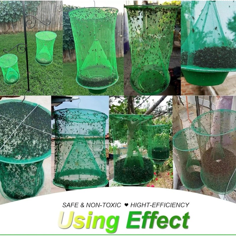 DKEP 8 Pack Ranch Fly Traps Outdoor Hanging Fly Trap