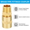 PATIKIL Brass Pipe Fittings Coupler Set, 8Pcs Brass Hex Nipple