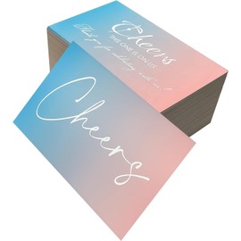 RXBC2011 Cheers Beverage Cards Drink Token One Drink On Us Wedding Party Celebration Pack of 100 2x3.5 Inch Pink Blue Rainbow