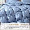 DREAMHOUR Pinch Pleat Goose Down Comforter King Size 106x 90，All