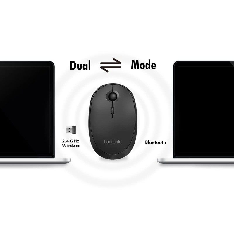 LogiLink ID0204 Wireless & Bluetooth Dual Mouse, 2.4 GHz, 800/1200/1600