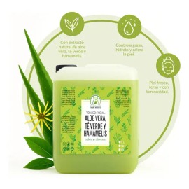 Tónico Facial De Aloe Vera, Té Verde & Hamamelis (5 Litros)