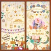 AhfuLife Ramadan Mubarak Window Stickers, 9 Sheets Reusable Eid Mubarak