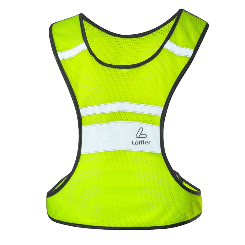 Löffler Gilet riflettente (IT, Testo, M, Regular, Regular, Neon Yellow)