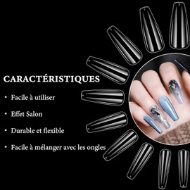 500 uñas semimate de cubierta completa acrílica preforma para extensión de uñas, 12 tamaños a presión sobre puntas de uñas postizas de gel suave transparente para arte de uñas en casa, salón de uñas DIY (ballet)