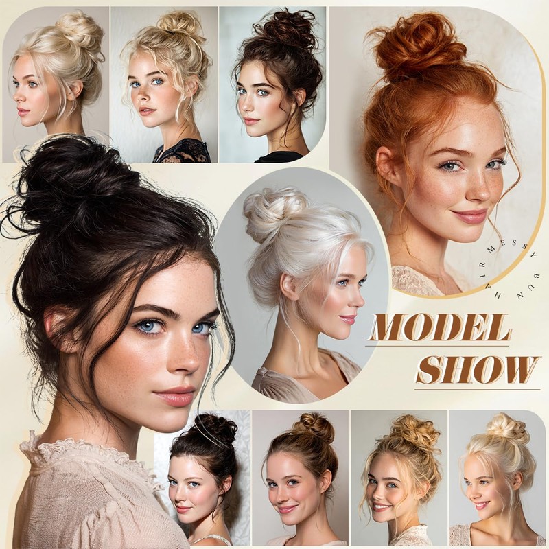 CJL HAIR Small Messy Bun Hair Pieces for Women Thin
