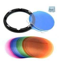 Godox AK-R16 Diffuser Plate with V11T Color Temperature Adjustment Gel Set for Godox V1-C, V1-N, V1-S Speedlite, AD200, AD200PRO with H200R Flash Head (16 Color 32 Pieces)