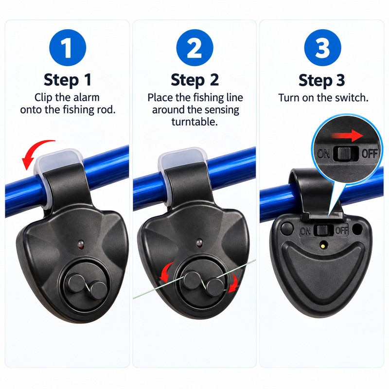 Electronic Fishing Bite Alarm for Rod Monitoring – Audible Buzzer