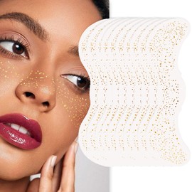 10 Pcs Gold Face Makeup Patches, Waterproof Facial Sparkle Temporary Tattoos, Golden Freckles Face Glitter, Festival Party Litter Freckles Face Tattoo, Suitable For Women