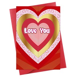 D4DREAM Love You Valentines Day Card for Him Her Husband Wife Romantic Valentines Day Gifts for Boyfriend Girlfriend Anniversary Birthday Love Greeting Card Gifts with Envelope for Wife Husband Couple