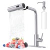Brushed Nickel Kitchen Faucets with Pull Down Sprayer & Soap