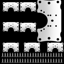 Cabinet Hinge Repair Plate Stainless Steel Flat Fixing Brace Brackets Concealed Hinge Repair Plates Kit Cabinet Brackets Suitable for Kitchen Cupboard Furniture Window Door, 8PCS with 48Screws