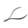 Rui Smiths Nagelhautzange, Profi-Edelstahl, Spanischer Griff, Abgerundetes Gelenk, Matt Verchromt, Einzelfeder, 5 mm Backe (Half Jaw)