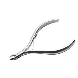 Rui Smiths Nagelhautzange, Profi-Edelstahl, Spanischer Griff, Abgerundetes Gelenk, Matt Verchromt, Einzelfeder, 5 mm Backe (Half Jaw)