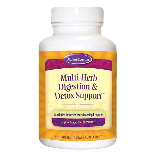 Nature's Secret Multi Herb Digestion & Detox Support - Promotes Healthy Digestive Function, Rejuvenation & Powerful Cleansing with Alfalfa, Dandelion, Fennel, Green Tea & More - 275 Tablets