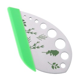 9 Holes herb Cutter Stripper, Stainless Steel herb Peeler, Kale and herb Razor, Mini Leaf stem Stripping Tool with Protective Cover, for Chard, Collard Greens, Thyme, Basil, Rosemary