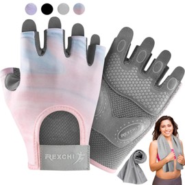 EDECOR Guantes Deportivos, Guantes de Gym con Muñequeras, Transpirables Antideslizantes para Hombre y Mujer con Toalla, para Entrenamiento y Fitness