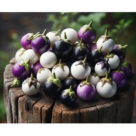 Seeds Eggplant Aubergine Round Mix Heirloom Vegetable for Planting Non GMO