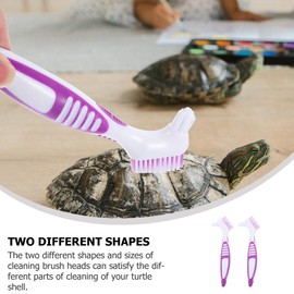 BESPORTBLE Turtle Cleaning Brush, 2pcs Turtle Shell Cleaning Brush Mini Double-Sided Cleaning Removes Mud Dirt Debris for Animal Shell Health