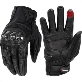 evermotor Leather Motorcycle Gloves for Women Men Touch Screen Knuckle Protection Motorcycle Gloves for BMX ATV MTB Road Racing Cycling Climbing Scooter Moped and Motocross XXL