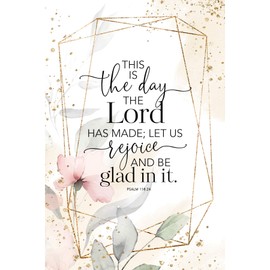 DEXSA This is the Day Wood Plaque with Inspiring Quotes 6"x9" - Elegant Frame Wall & Tabletop Decoration | Easel & Hanging Hook | This is the day the Lord has made; Psalm 114:24 | Made in the USA