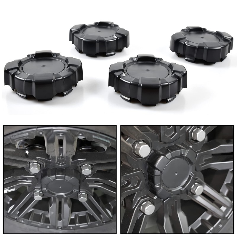 SAUTVS Tire Wheel Hub Caps for Polaris General 1000, Black
