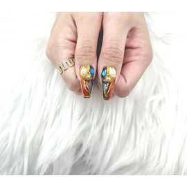  Premium Art Colorful Handmade Nail Tips ✨ - Short Round Square /  프리미엄아트알록달록 수제네일팁 ✨ - 숏라운드스퀘어