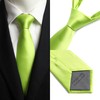 fortunatever Men's Solid Satin Necktie,Green Ties For Men With Gift