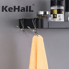 50PCS 304 Stainless Steel Hook Clip, Hanging Clip with Hook, Clothes Pins Hanging Universal Clips for Photo Display Decoration, Hanging Tablecloth Towel(50)