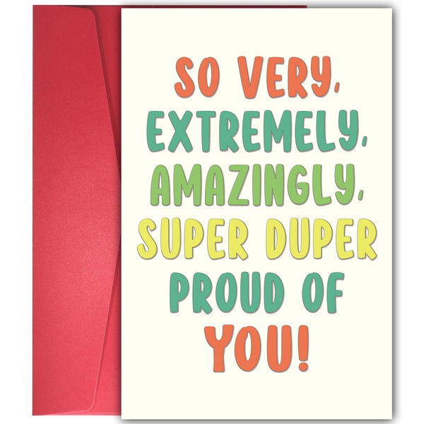 YIWANSIN Super Proud of You Card, Heartfelt Playful Greeting Card