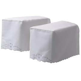 Classic Home Store Traditional Square Arm Caps Floral Antimacassar Furniture Protector Cover (Silver Blue Flower)