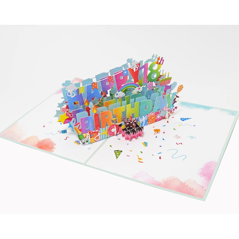 Favour Pop Up® - 3D Glückwunschkarte zum runden 18. Geburtstag.