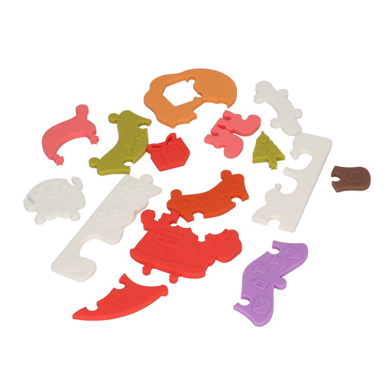 Christmas Jigsaw Puzzle Silicone Learning Educational Christmas Tree Puzzle Toy