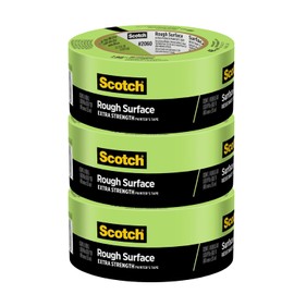 Scotch Rough Surface Painter's Tape 2060-48MP, 1.88 in x 60.1 yd (48mm x 55m), 3-Pack – Strong Adhesive, Clean Removal, Tear-Resistant Masking Tape, for Brick, Concrete, Stucco, Textured Surfaces