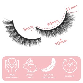 Generic Fluffy Lashes False Eyelashes Wispy Cat Eye Lashes Faux Mink False Lashes 3D Volume D Curl Dramatic Lashes Strips Fake Eyelashes 7 Pairs