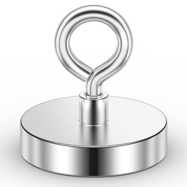 VNDUEEY Strong Neodymium Fishing Magnets, 500 lbs Pulling Force, Rare Earth Magnets Heavy Duty with Countersunk Hole Eyebolt for Retrieving in River Lake, Beach, Lawn -2.36 inch