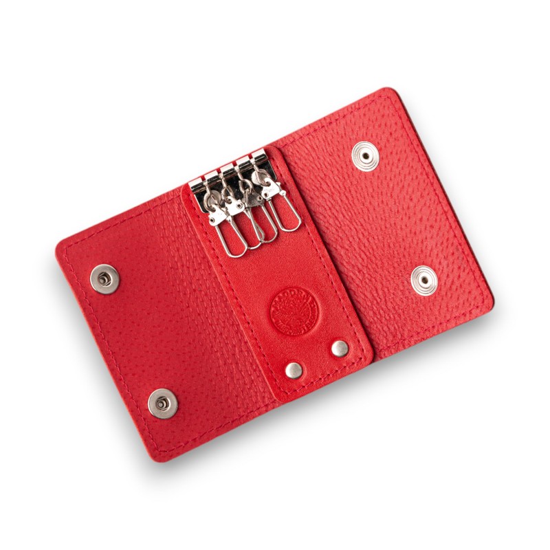 Genuine Leather Key Case with Multiple Key Holders Compact and