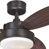 Alloy Two-Light 42" Reversible Three-Blade Indoor Ceiling Fan, Oil Rubbed