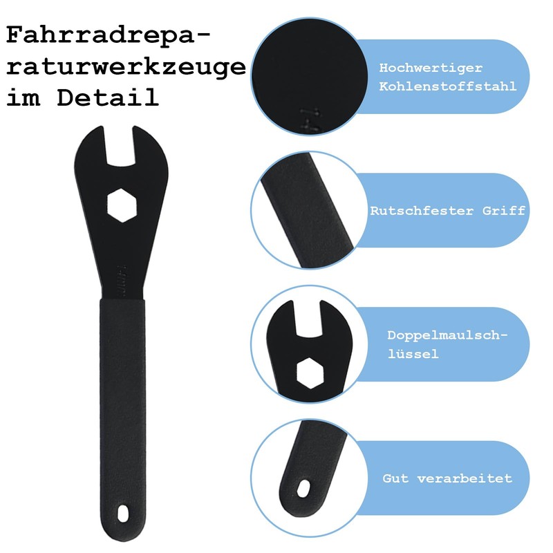 JRSHIRLEYLTD Bicycle Cone Wrench Set Tool (13, 14, 15, 16,