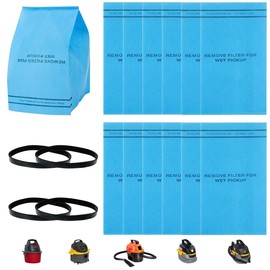 Filtro para aspiradora,Wet/Dry bolsas para aspiradora Aplicable a koblenz,YCFXD Compatible con WS01025F2,artesano 9-38737,VF2000,Doce paquetes de bolsas filtrantes desechables más cuatro correas