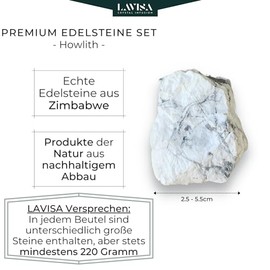 LAVISA LAVISA Wasserstein Mischung | Premium Edelsteine fr Edelsteinwasser | echte unbehandelte Natursteine, Rohsteine und Kristalle | Energiesteine, Heilsteine und Mineralsteine fr Trinkwasser (Howlith)