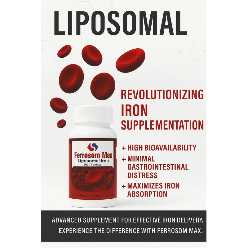 Ferrosom Max Liposomal Iron Supplement 60 Capsules (45mg Pure Elemental