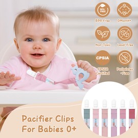 ALVABABY Neutral Pacifier Clips 8 Pack Binky Paci Clip Holder Leashes for Baby Boys Girls 8DP10-DA