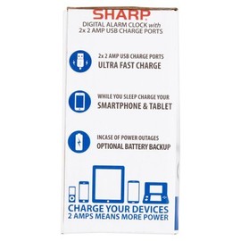 Equity 30024 0.9 in. LED Alarm Clock with USB Charge Port